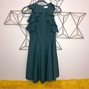 Altar'd State Emerald Ruffle Mini Dress